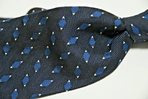 * POLO RALPH LAUREN * Corbata de 4" con patrón de diamante geométrico azul marino limpio con espiga - Imagen 1 de 7