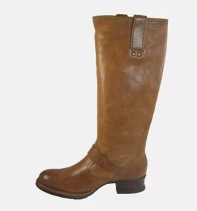 Frye Martina Engineer Boots Knee High Brown Tan Knee High Leather  Riding sz 5.5 - Picture 1 of 3