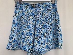 Shorts George size 8 blue floral elastic back polyester womens