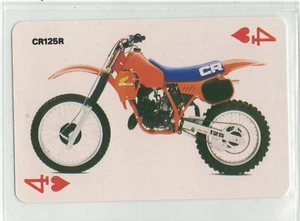 Vintage 1980s Honda CR125R CR 125R Dirt Bike Motorcycle Collectible Playing Card - Picture 1 of 1