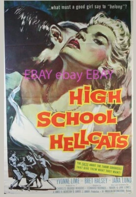 HIGH SCHOOL HELLCATS 1950s Teen Movie Poster MAGNET 2x3" Refrigerator Locker - image 1 of 3