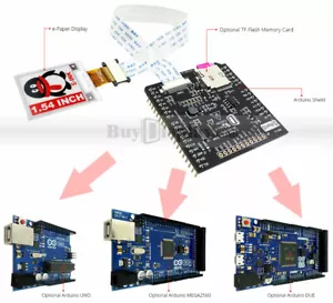 Red 1.54 inch e-Ink Display Arduino Shield,Library 200x200 for ESL - Picture 1 of 5