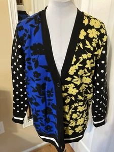 Alice  & Olivia Bradford Embroidered Wool-Blend Grandpa Cardigan Sz S - Picture 1 of 4