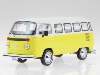 VW T2b Bus familiar 1976 amarillo-blanco coche en miniatura 43021 Triple9 1/43 - Imagen 1 de 4