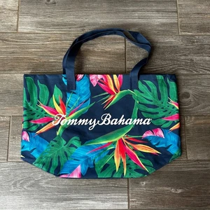 Bolso de Mano Tommy Bahama Tropical Estampado Floral Azul Marino Playa Viaje - Imagen 1 de 4