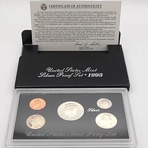 1993 Silver Proof Set U.S. Mint Original Government Packaging OGP COA - Picture 1 of 4