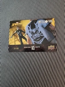 2024 Upper Deck Marvel Gold #/33 SSP Battle Time Spider-Man Vs. Kingpin #BT-2 - Foto 1 di 3