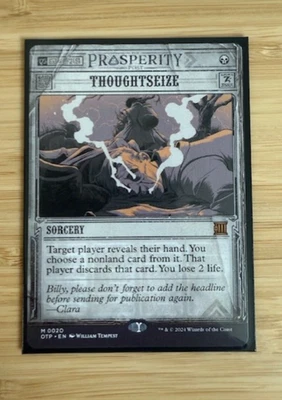 MTG: Thoughtseize Outlaws of Thunder Junction: Breaking News Regular NM - Image 1 of 2