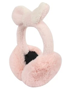 Faux Fur Warmer Ear Muffs Color Light Pink For Winter I804 - Picture 1 of 4