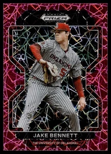 2022 Panini Prizm Draft Picks Neon Pink Velocity #PDP45 Jake Bennett Oklahoma - Picture 1 of 2