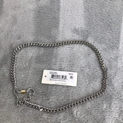 Collar Coach Mosquetón Rexy Bordillo Cadena Nuevo Con Etiqueta Foto 1 de 4