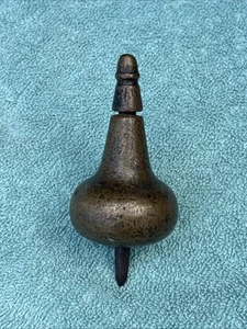 Amazing Antique Turnip Solid Brass Plumb Bob Acorn 425 Grams Steel Spike - Picture 1 of 7