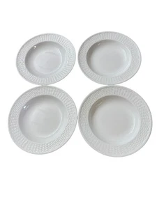 Wedgwood Nantucket Geo. Davis Korbgeflecht Suppe Salat 9" Schüsseln ~ 4er Set - Bild 1 von 6