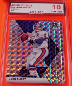 JOHN ELWAY***2020 Panini MOSAIC--SILVER***GEM 10--BRONCOS--MAD Dog GRADED - Picture 1 of 1