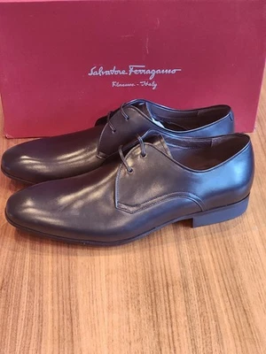 $750 Brand New Salvatore Ferragamo Men's Black Leather Oxford Shoes 8.5EE - Image 1 of 4