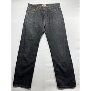 Levi's 501 Men's Straight Leg Button Fly Black Denim Jean - Size 36x34 (35x31.5) - Picture 1 of 6