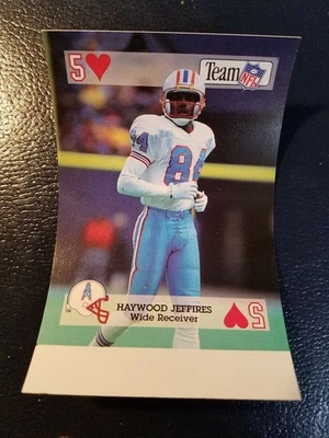 Haywood Jeffires Houston Oilers 1992 TEAM NFL STAR PLAYING CARDS SQUARED PROOF - Image 1 of 2