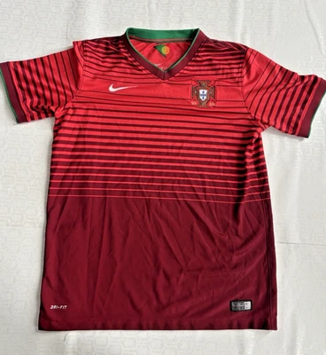 Camiseta de fútbol Nike Dri Fit Portugal FC 2014 2015 juvenil XL a rayas rojas Foto 1 de 4