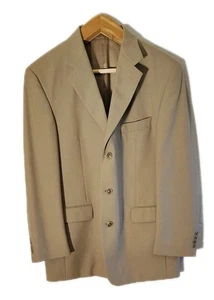 Stafford 3 Button Suit Jacket Mens 44R Tan 100% New Pure Wool Blazer Sport - Picture 1 of 13