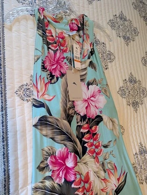 Tommy Bahama Kahuna Cascade S/L Dress Size S/P Blue Swell Floral NWT - Image 1 of 4