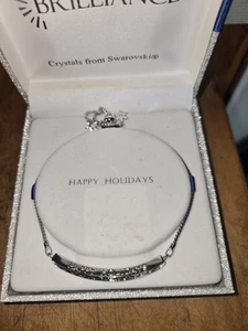 Brilliance Crystals from Swarovski Adjustable Bracelet tag $60 Happy Holiday NWT - Picture 1 of 5