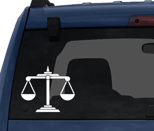 Scales of Justice - Law Balance Support and Opposition - Car Tablet Vinyl Decal - Picture 1 of 1