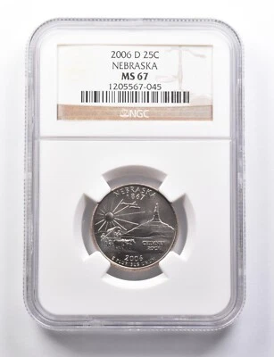 MS67 2006-D Washington State Quarter Nebraska NGC *5781 - Image 1 of 3