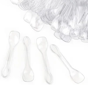 100PCS Tasting Spoons Ice Cream Dessert Taster Spoons Plastic Mini Spoons Dispos - Picture 1 of 6