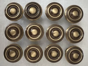 12 Cabinet Hardware Knobs Antiqued Brass - Picture 1 of 3