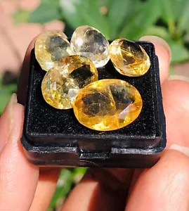 30.00 Cts Oval Shape Wonderful Amazing Cut Yellow Citrine Faceted Gem Lot 66 B1 - Picture 1 of 2