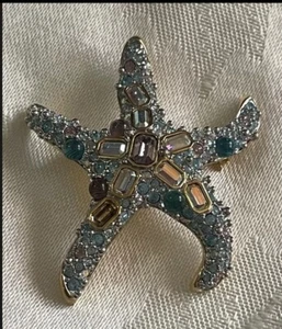 Swarovski Swan Signed Starfish Brooch Pin - Picture 1 of 3