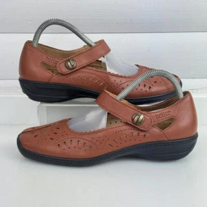 Hotter Brown Leather Chile Mary Jane Cut Out Detail Strap On Shoe UK 6 STD - Picture 1 of 11