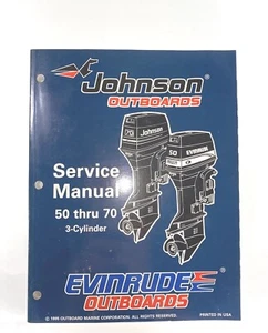 OMC 50 60 65 1996 70 HP 3 cilindros Johnson Evinrude manual de servicio 507125 prioridad - Imagen 1 de 10