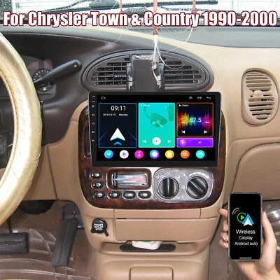 For 1990-2000 Chrysler Town & Country 9'' Carplay Car Radio Stereo GPS NAV BT - Image 1 of 4