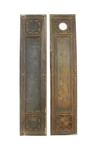 Pair of 17.75 in. Gothic Bronze Door Push Plates - Picture 1 of 6