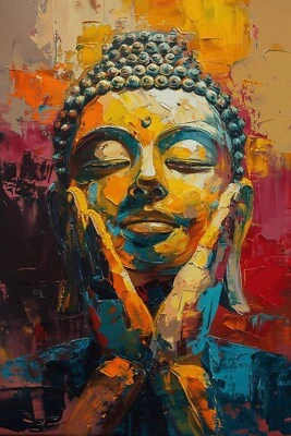 BUDDHA CANVAS PICTURE PRINT WALL ART - Image 1 of 4