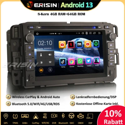 64GB Android 13 Autoradio GPS DAB+ Wifi CD Chevrolet Buick Enclave GMC HUMMER H2 - Bild 1 von 4