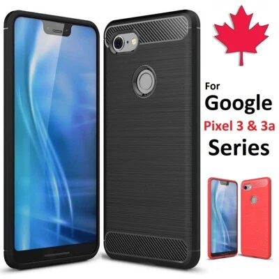 For Google Pixel 3 / XL & 3a / XL Case - Carbon Fiber Shockproof TPU Cover - Image 1 of 4