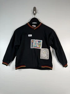 Vtg Gym Gear Kids Boys Crossover Neck Pro Sport Soccer Sweatshirt Black Sz S 8 - Picture 1 of 11