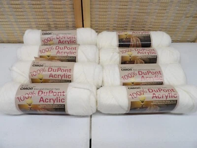 Caron DuPont Acrylic 3oz Skeins 0001 White Lot 117770 608 - Lot of 8 - Image 1 of 4
