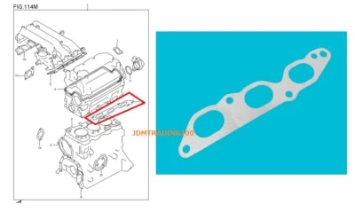 Junta colector escape motor SUZUKI CARRY DA52T DB52T MODELO NO TURBO F6A Foto 1 de 4