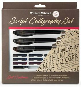 William Mitchell 3 Pen Script Calligraphy Gift Set - 17 piece LEFT HANDED 35910