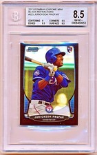 2013 Bowman Chrome Mini Jurickson Profar Black Refractor Rc #323 (02/25) BGS 8.5