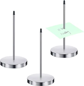 3 Pieces Paper Receipt Holder Spike Stainless Steel Check Spindle Desk Straight  - Picture 1 of 12