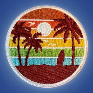 🔥Vintage 70’s Style OP Surfing Beach Sunset Embroidered Iron On patch Outdoor - Picture 1 of 8