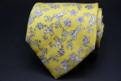 PINEDA COVALIN Silk Tie. Yellow with White Aztec Motif. - Image 1 of 4