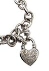 Kiran Jewels KRN Sterling Silver 925 Diamonds 1/4 Ct Heart Chain Charm Bracelet
