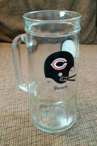 Vtg Collectible Fisher Nuts Chicago Bears Glass Mug / 1970's - Picture 1 of 5
