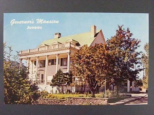 Juneau Alaska Mansión del Gobernador Capitolio Estatal Postal Vintage Color Años 60 - Imagen 1 de 2