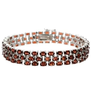 28,5ct Granat dreireihiges Tennisarmband - Bild 1 von 2